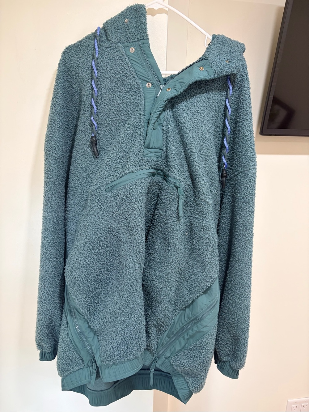 FP Movement Teal Sherpa Pullover Hoodie